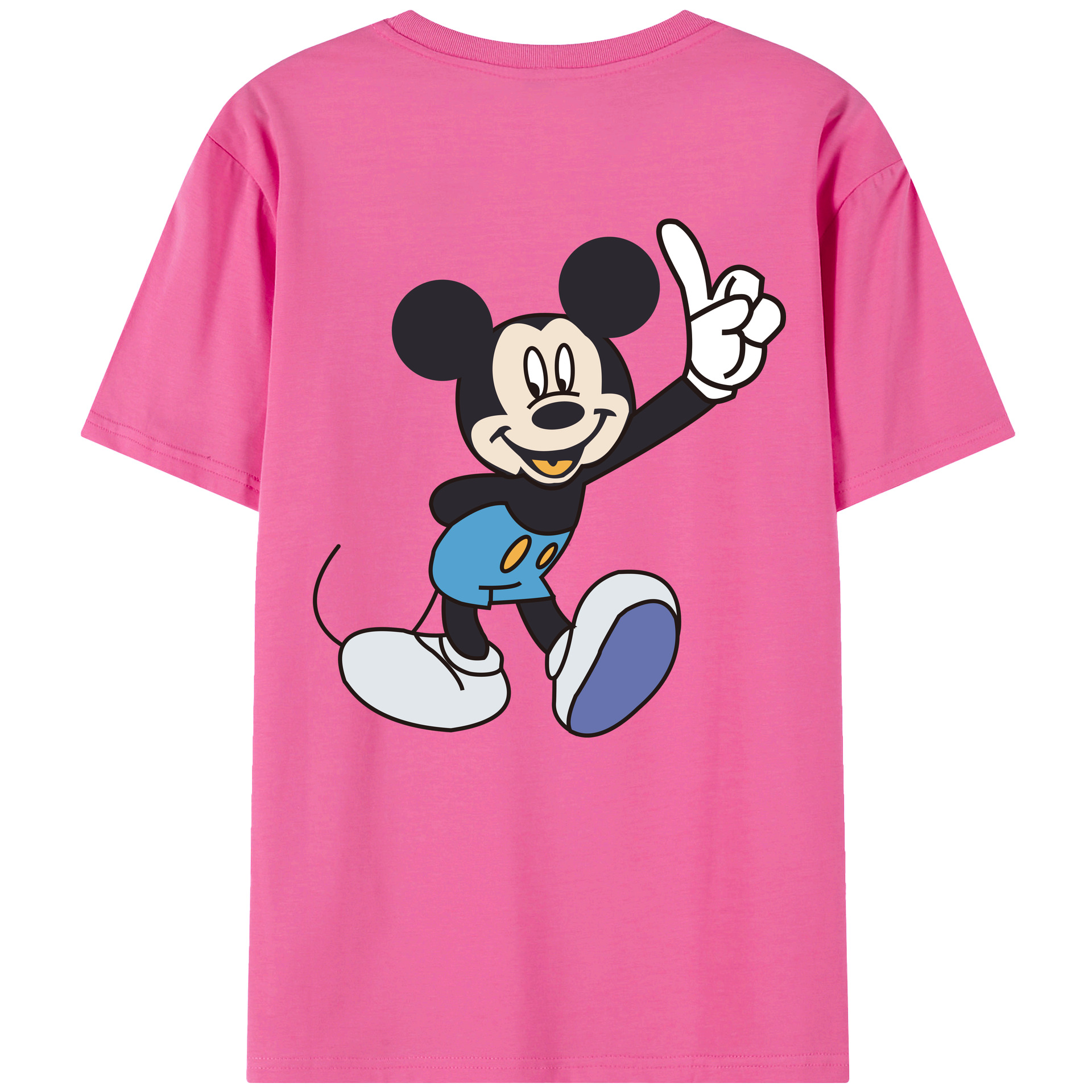 （画像用） ミッキーマウス Mickey Mouse レディース半袖Tシャツ(バックプリント)